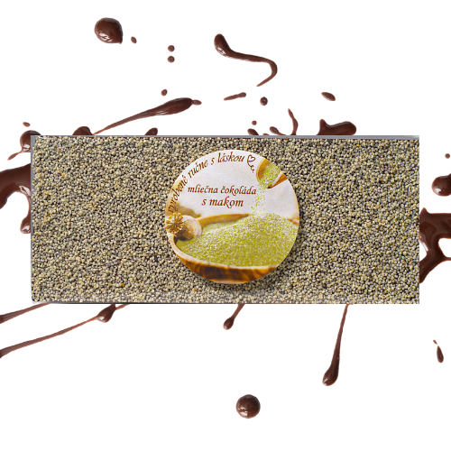 Mliečna maková čokoláda s bielym makom