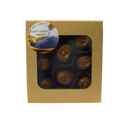 Makové pralinky z mliečnej čokolády s makovou plnkou