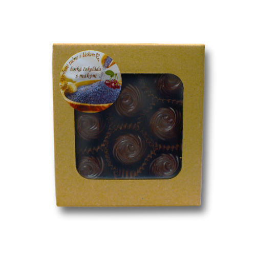 Makové pralinky z horkej čokolády s makovo-višňovou plnkou